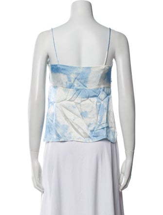 Ganni Printed Square Neckline Top