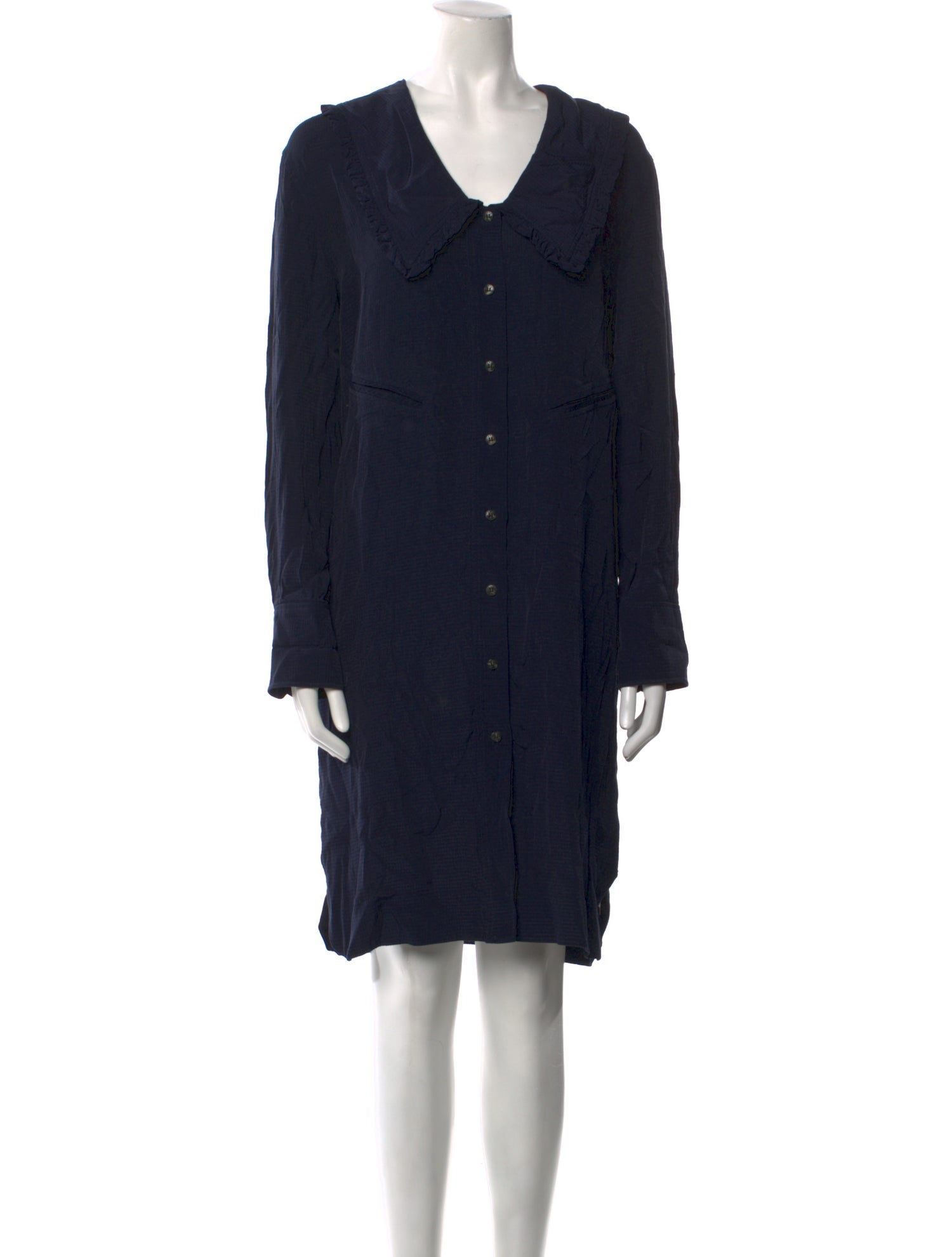 Ganni V-Neck Knee-Length Dress