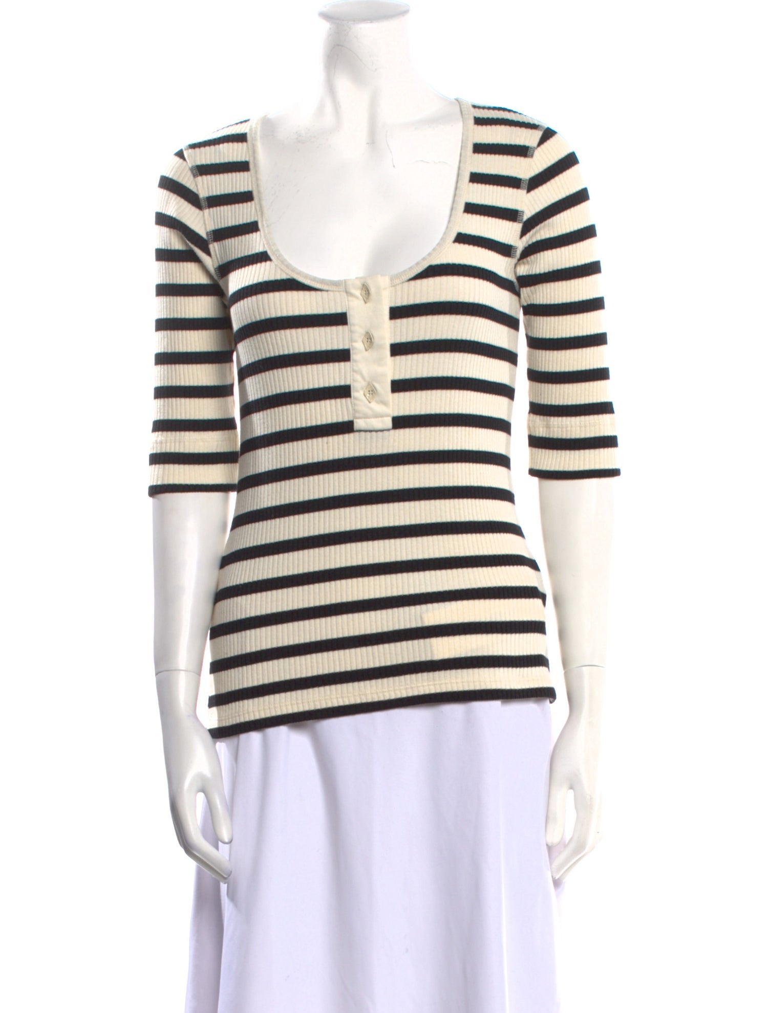 Ganni Striped Scoop Neck Sweater w/ Tags