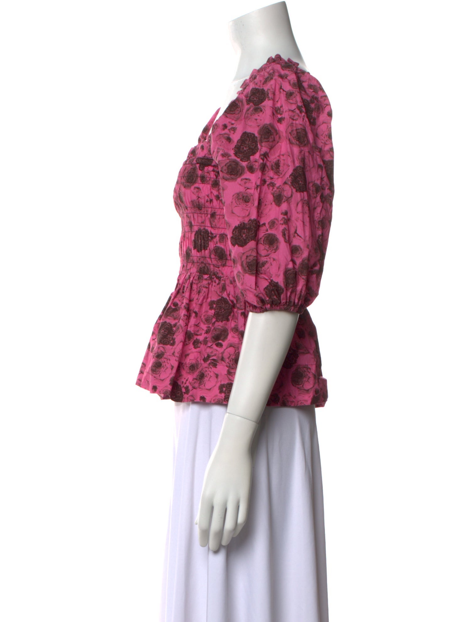 Ganni Floral Print Square Neckline Crop Top w/ Tags