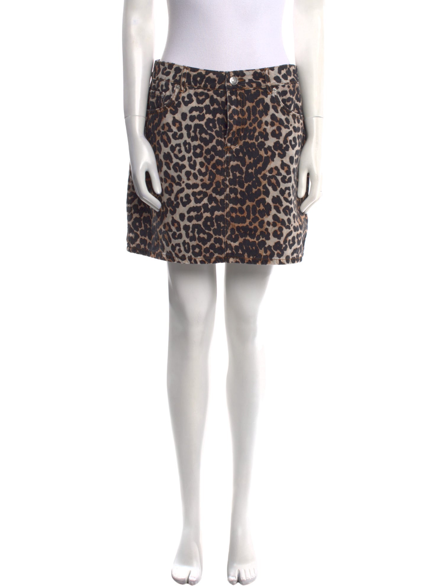 Ganni Animal Print Mini Skirt