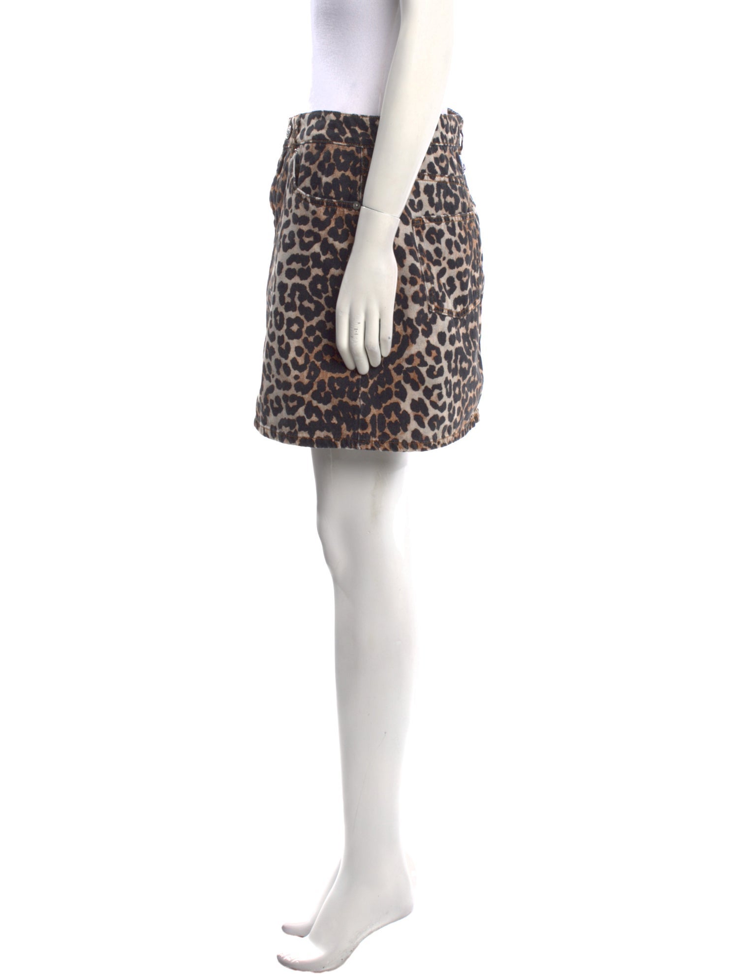 Ganni Animal Print Mini Skirt