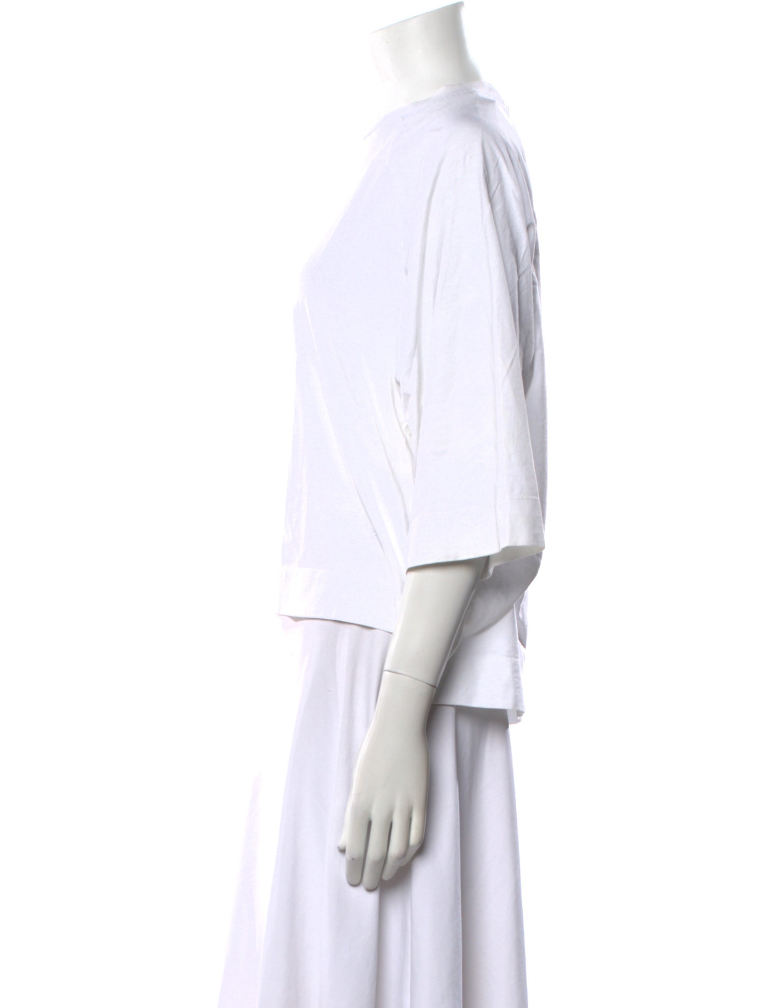 Ganni Crew Neck Three-Quarter Sleeve T-Shirt