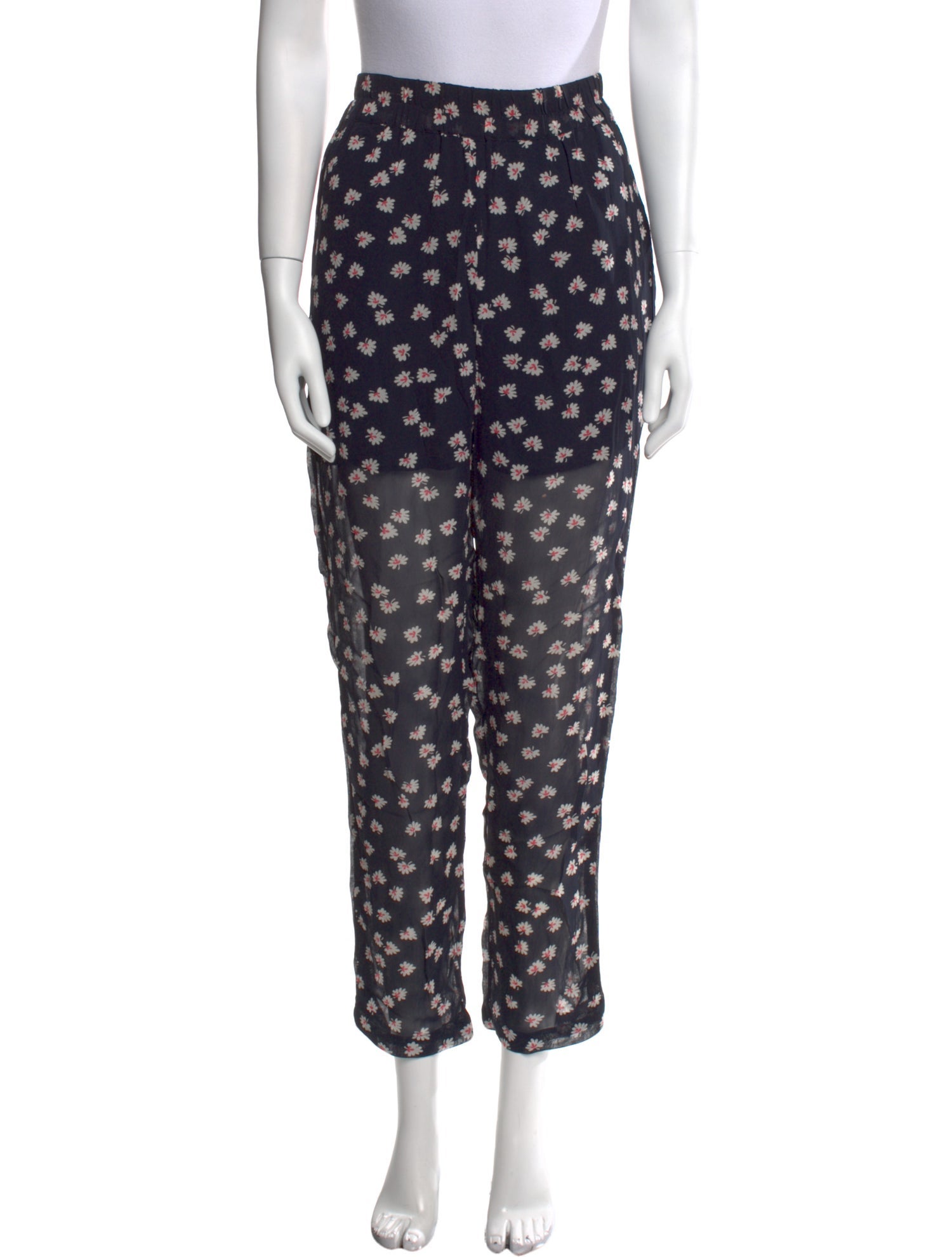 Ganni Floral Print Straight Leg Pants