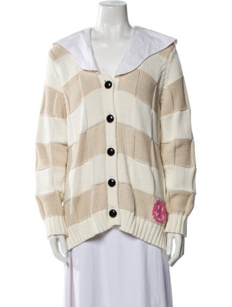 Ganni Striped V-Neck Sweater