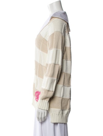 Ganni Striped V-Neck Sweater