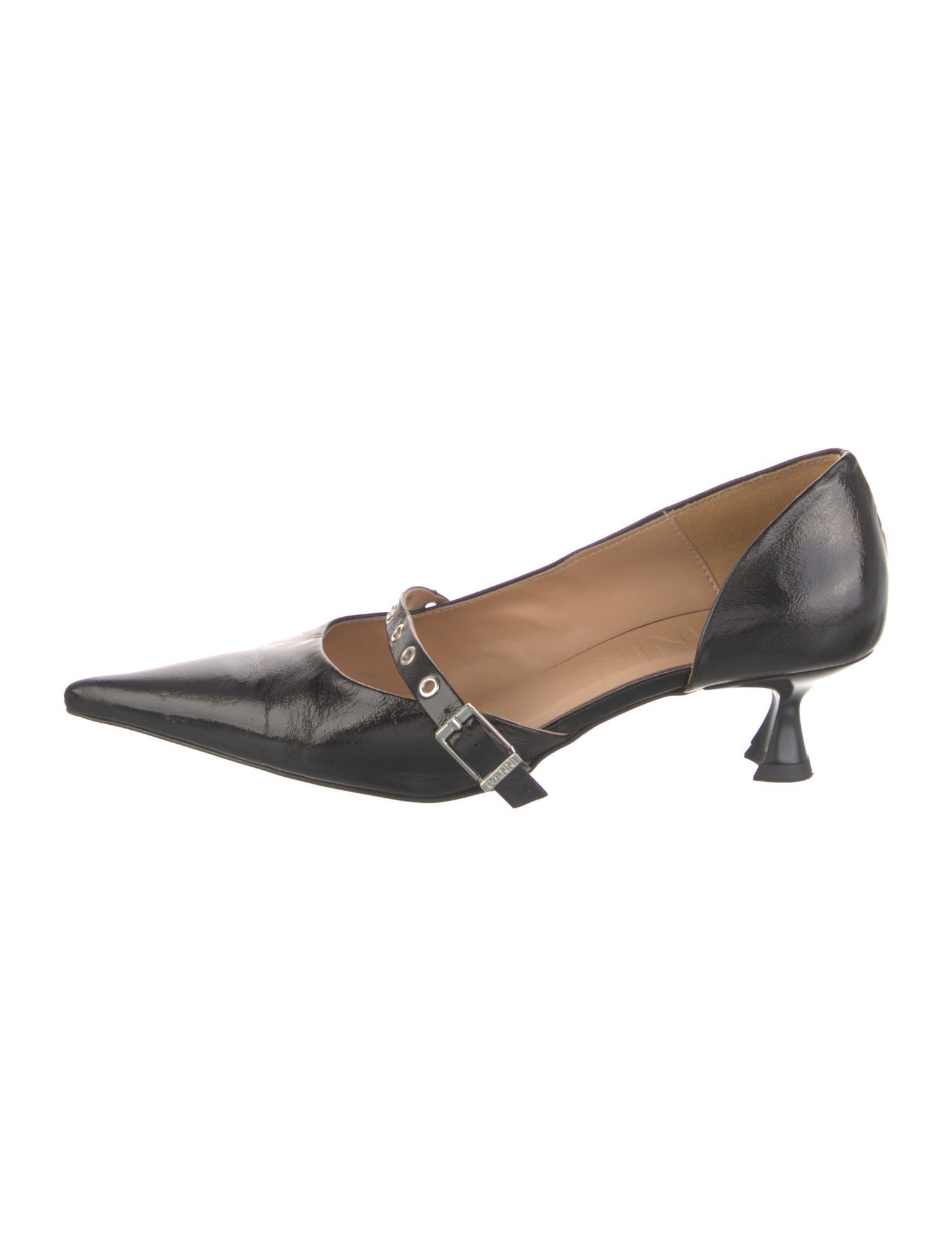 Ganni Leather Slingback Pumps