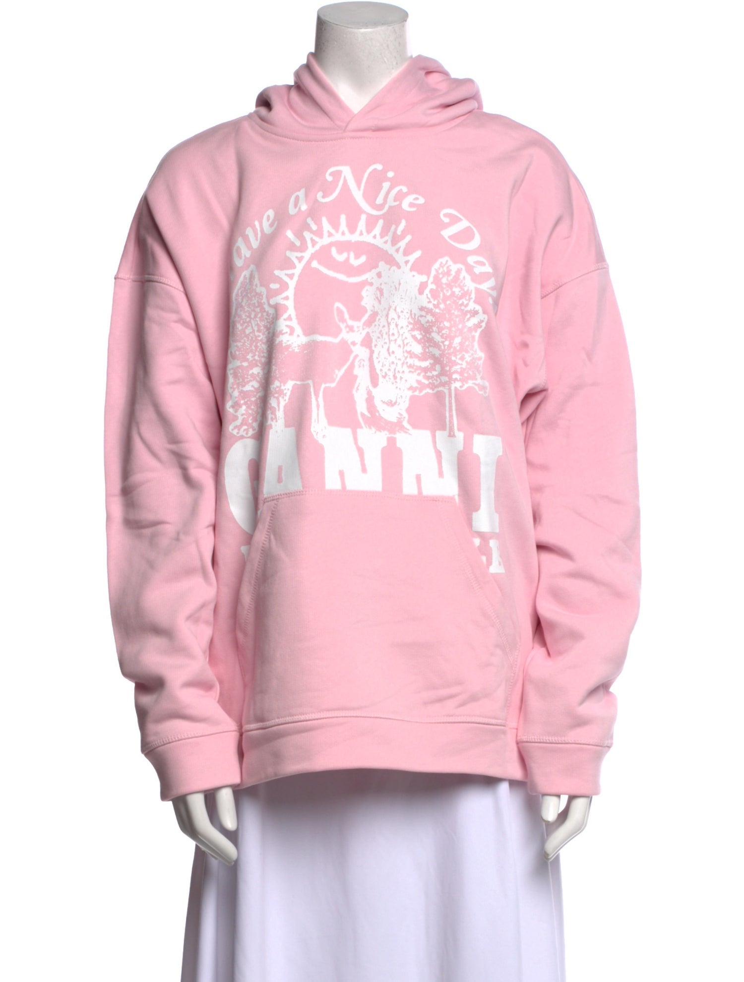 Ganni Graphic Print Turtleneck Sweatshirt