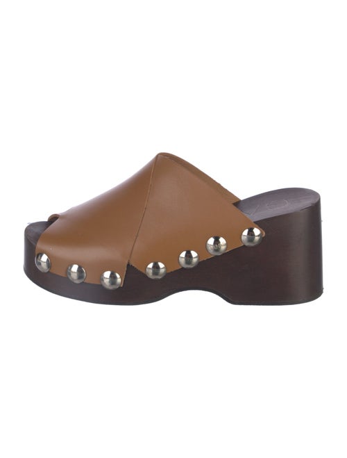 Ganni Leather Studded Accents Slides