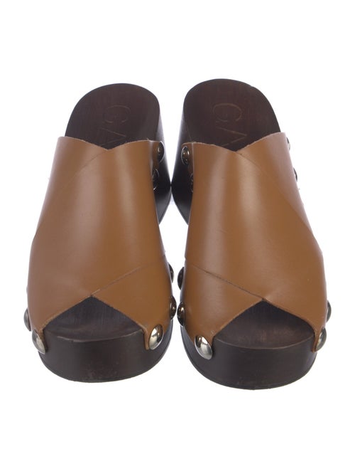 Ganni Leather Studded Accents Slides