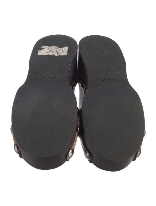 Ganni Leather Studded Accents Slides