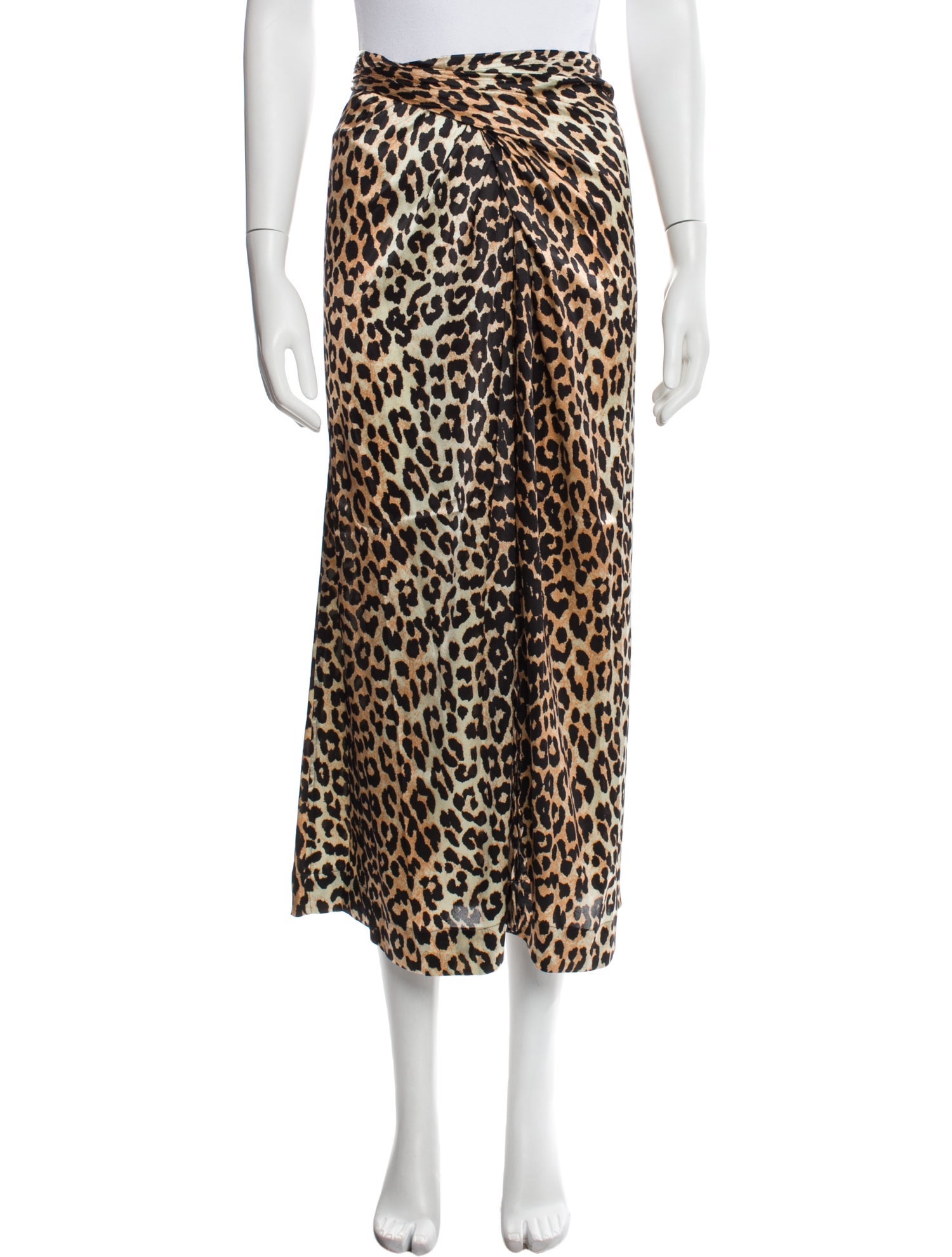 Ganni Silk Midi Length Skirt