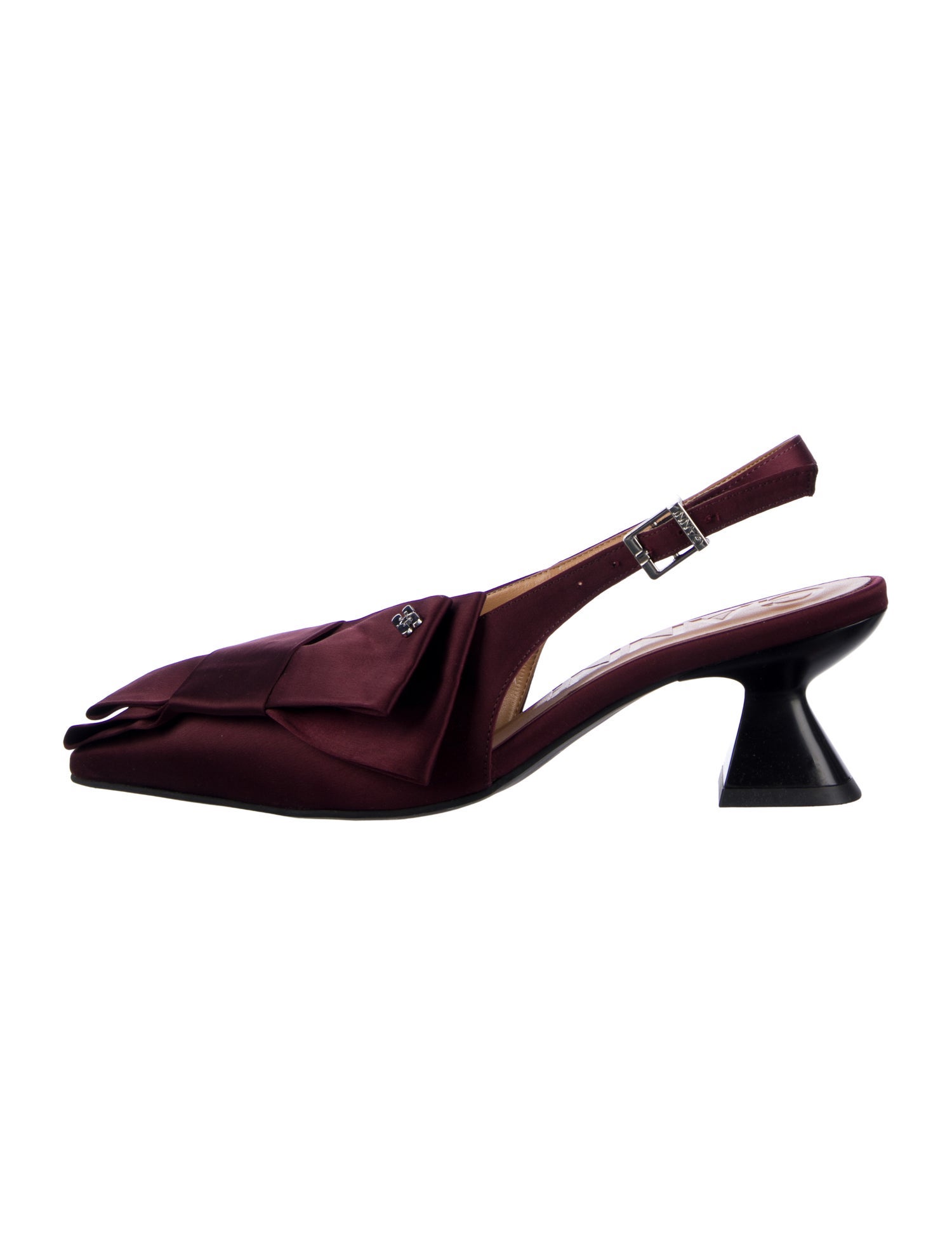 Ganni Satin Slingback Pumps