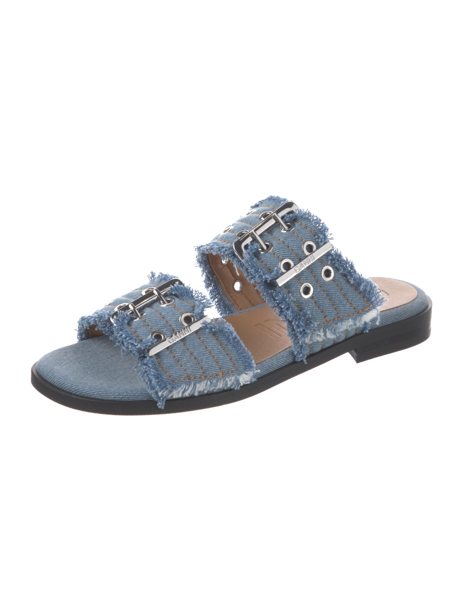 Ganni Denim Slides