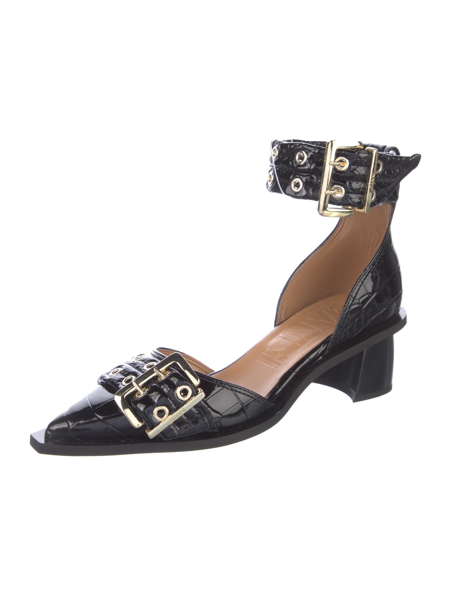 Ganni Leather D'Orsay Pumps