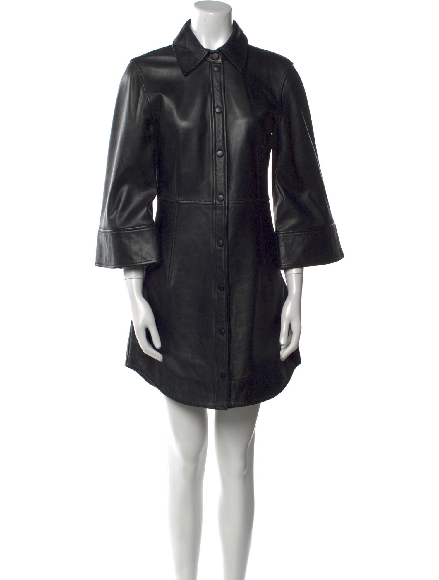 Ganni Lamb Leather Mini Dress