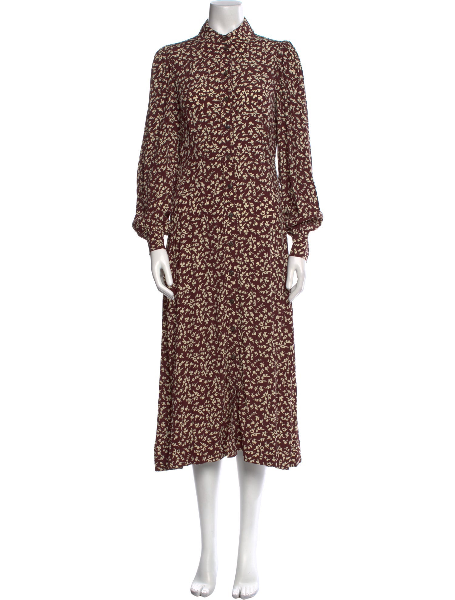 Ganni Floral Print Long Dress