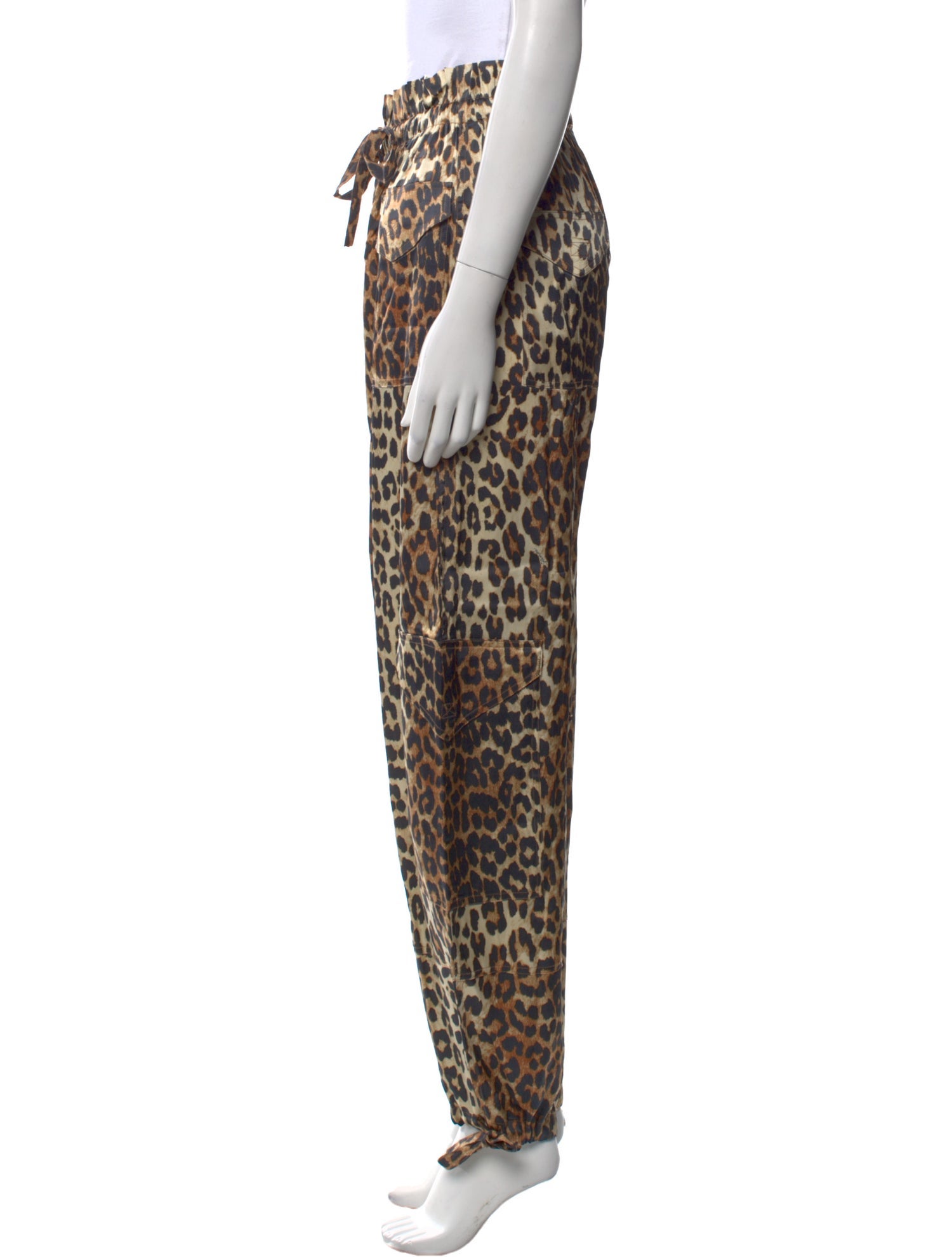Ganni Animal Print Straight Leg Pants