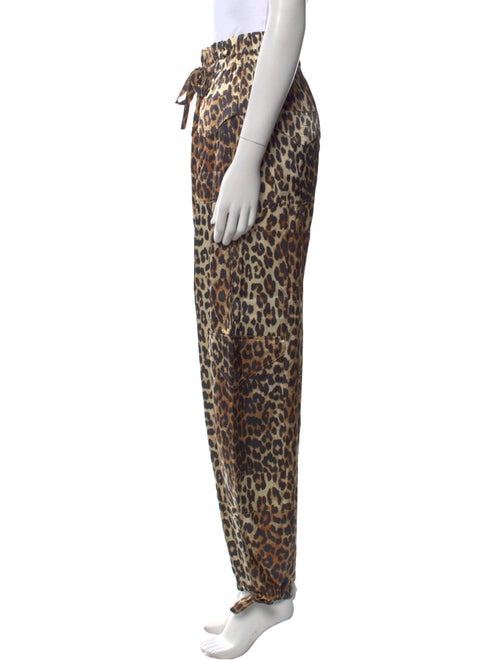 Ganni Animal Print Straight Leg Pants