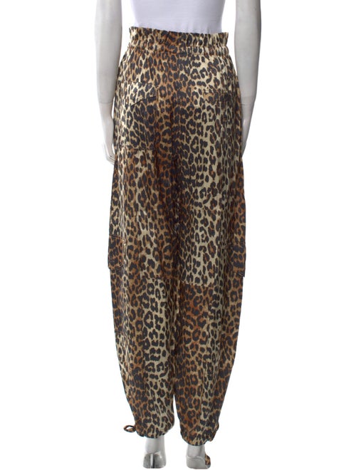 Ganni Animal Print Straight Leg Pants
