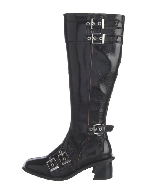 Ganni Patent Leather Riding Boots