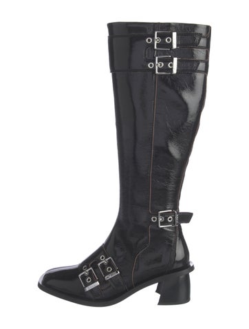 Ganni Boots Patent Leather Riding 9