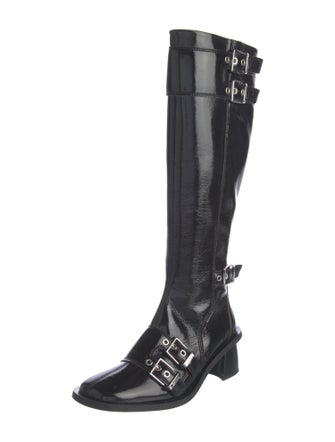 Ganni Patent Leather Riding Boots