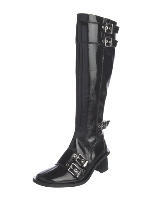 Ganni Patent Leather Riding Boots