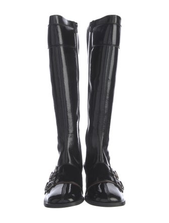 Ganni Patent Leather Riding Boots