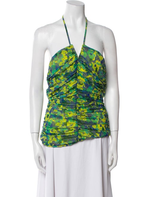 Ganni Printed Halterneck Blouse