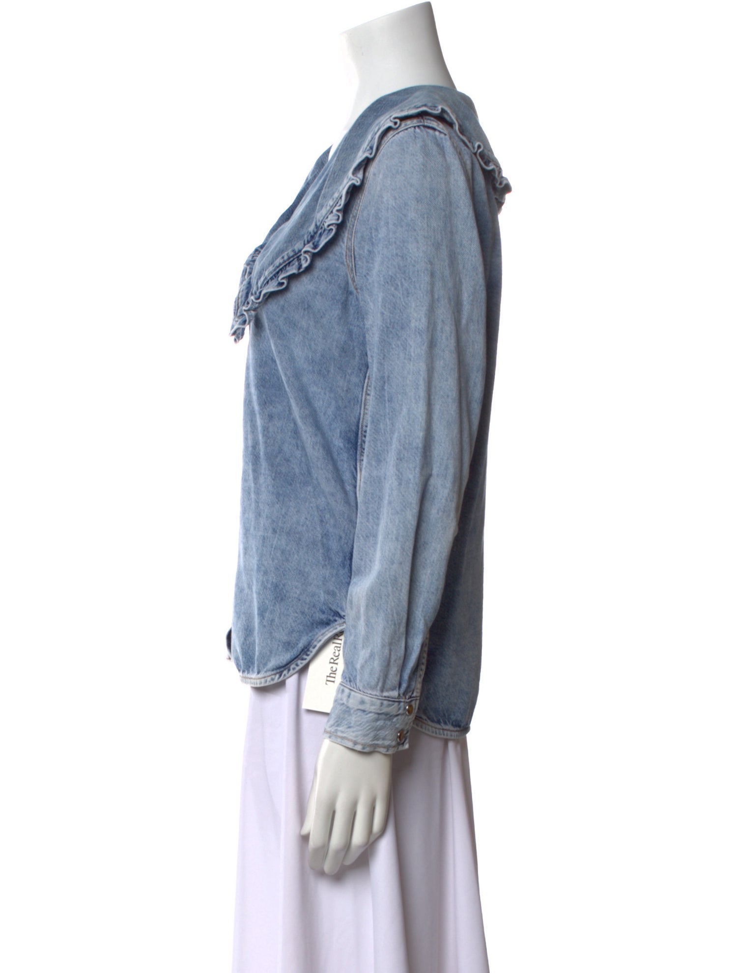 Ganni V-Neck Long Sleeve Blouse