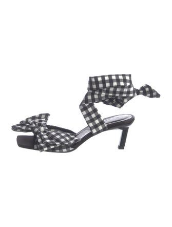 Ganni Printed Bow Accents Sandals