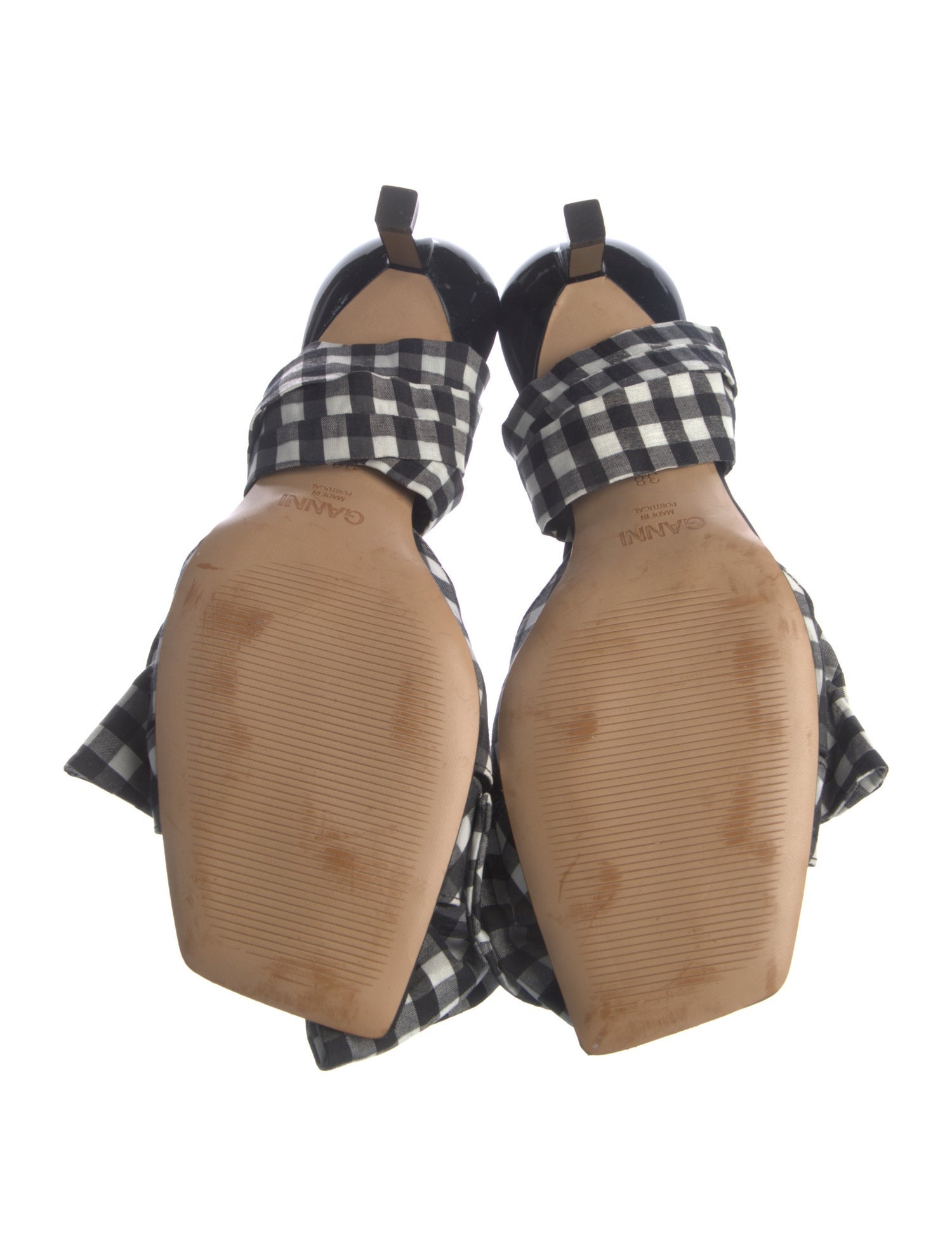 Ganni Printed Bow Accents Sandals