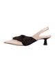Ganni Satin Colorblock Pattern Slingback Pumps