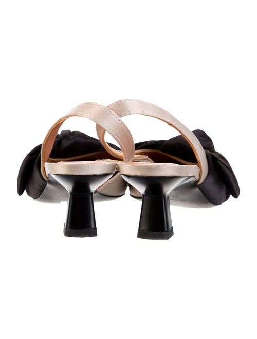 Ganni Satin Colorblock Pattern Slingback Pumps