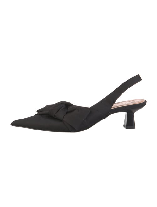 Ganni Nylon Bow Accents Slingback Pumps