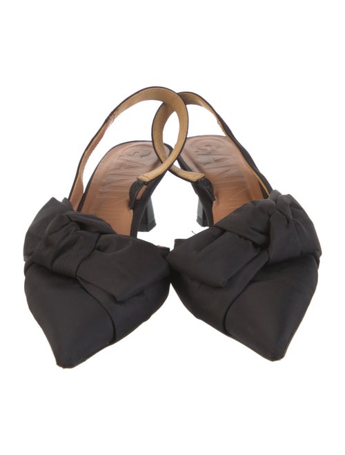 Ganni Nylon Bow Accents Slingback Pumps