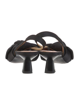 Ganni Nylon Bow Accents Slingback Pumps