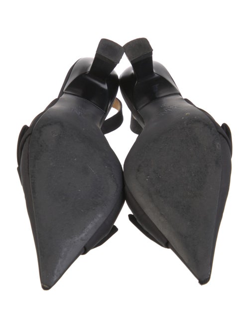 Ganni Nylon Bow Accents Slingback Pumps