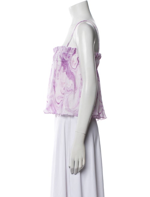 Ganni Printed Square Neckline Crop Top