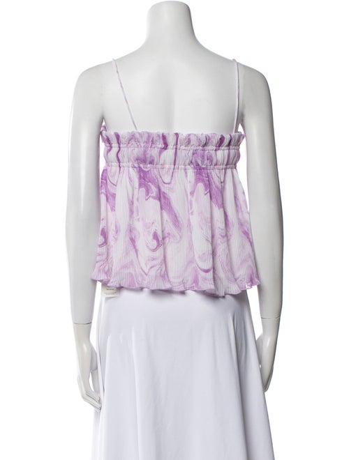 Ganni Printed Square Neckline Crop Top