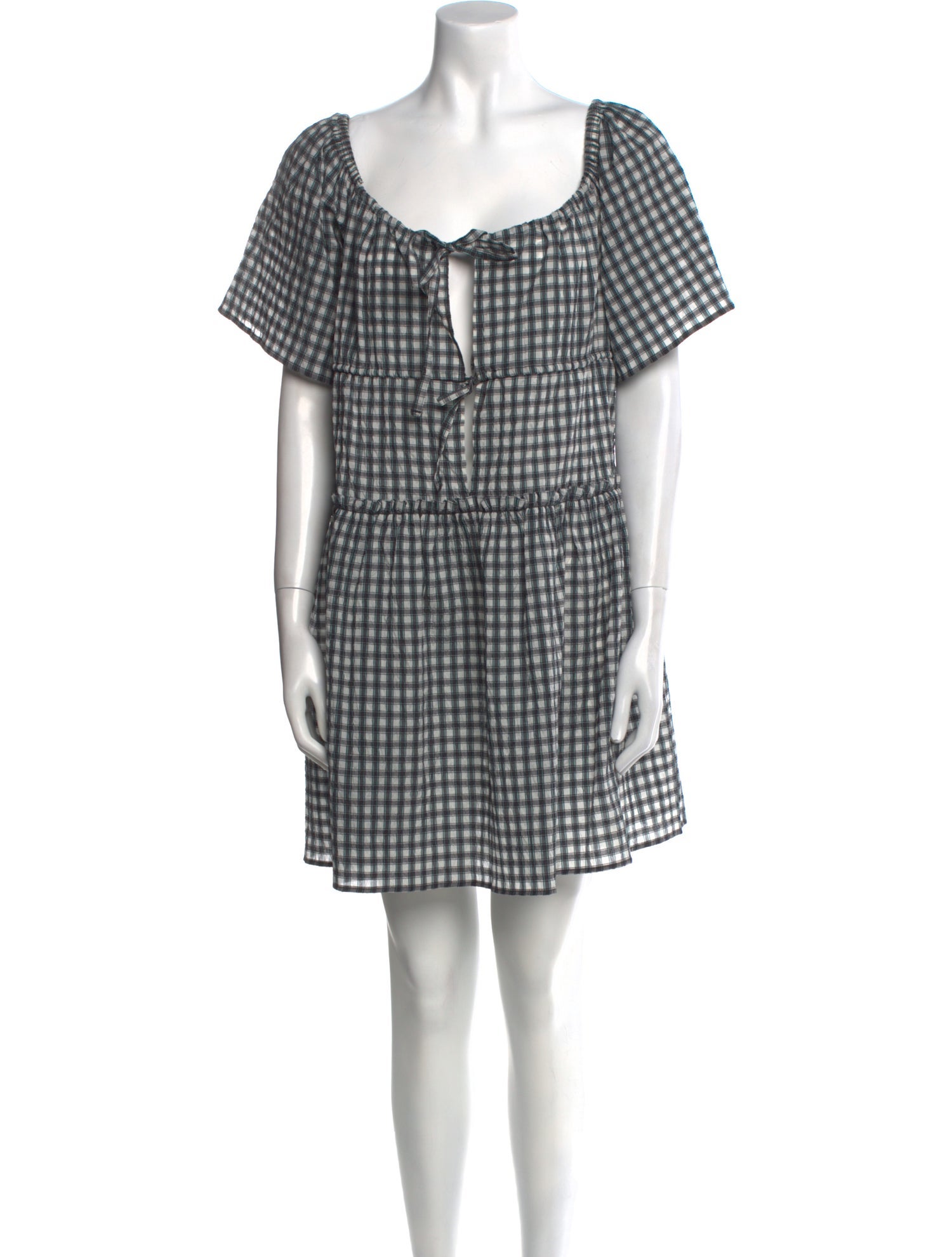 Ganni Plaid Print Mini Dress