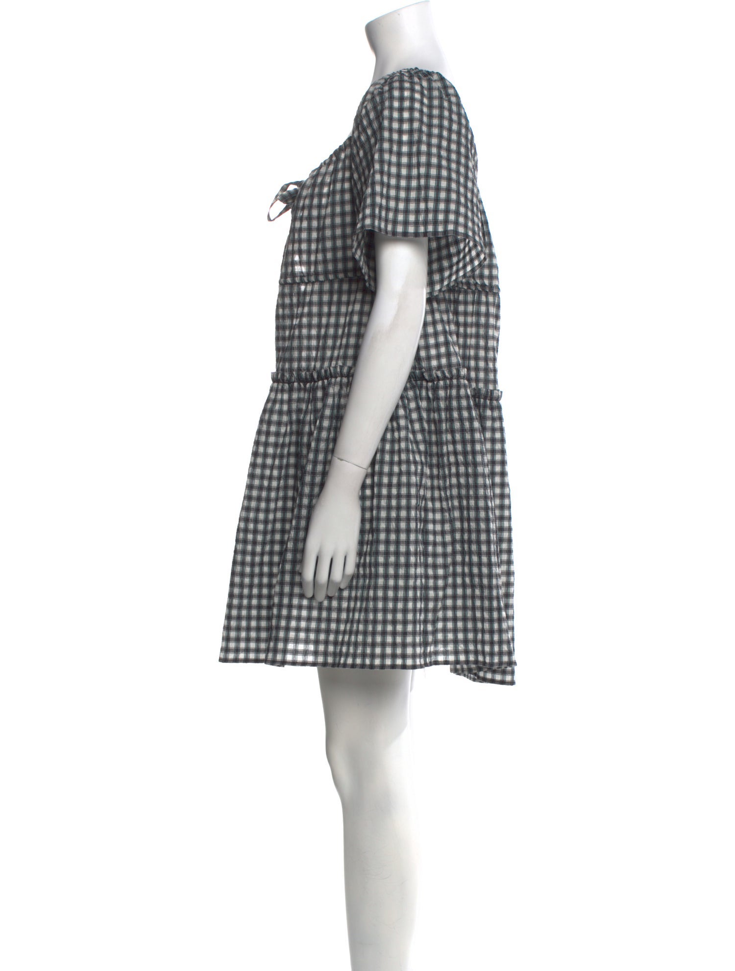 Ganni Plaid Print Mini Dress