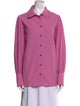 Ganni Long Sleeve Button-Up Top