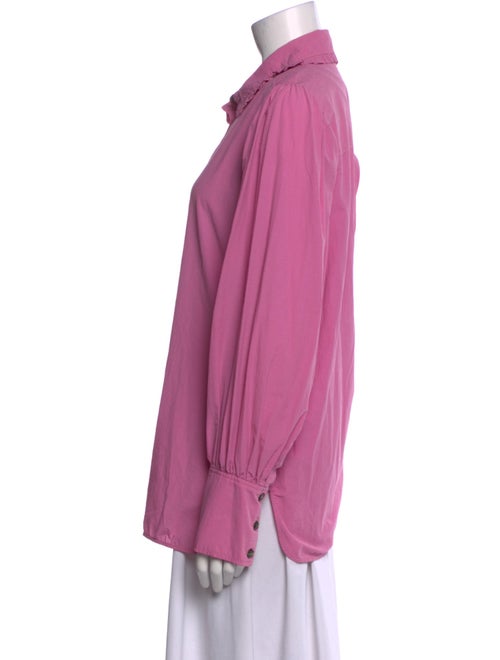 Ganni Long Sleeve Button-Up Top