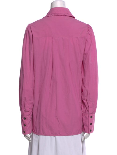 Ganni Long Sleeve Button-Up Top
