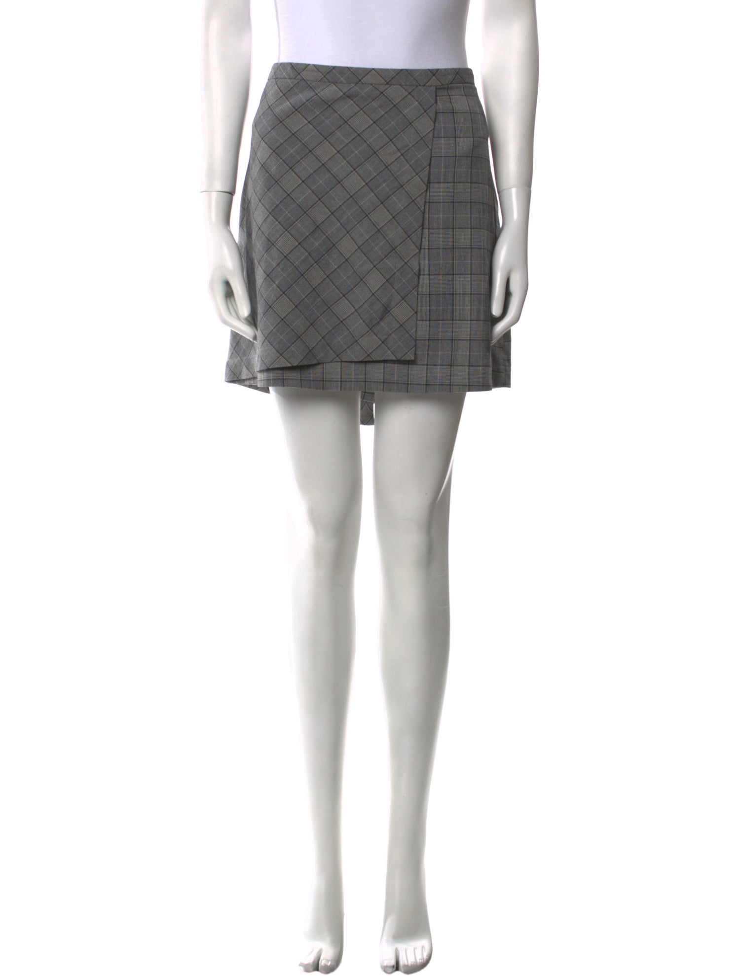 Ganni Plaid Print Mini Skirt