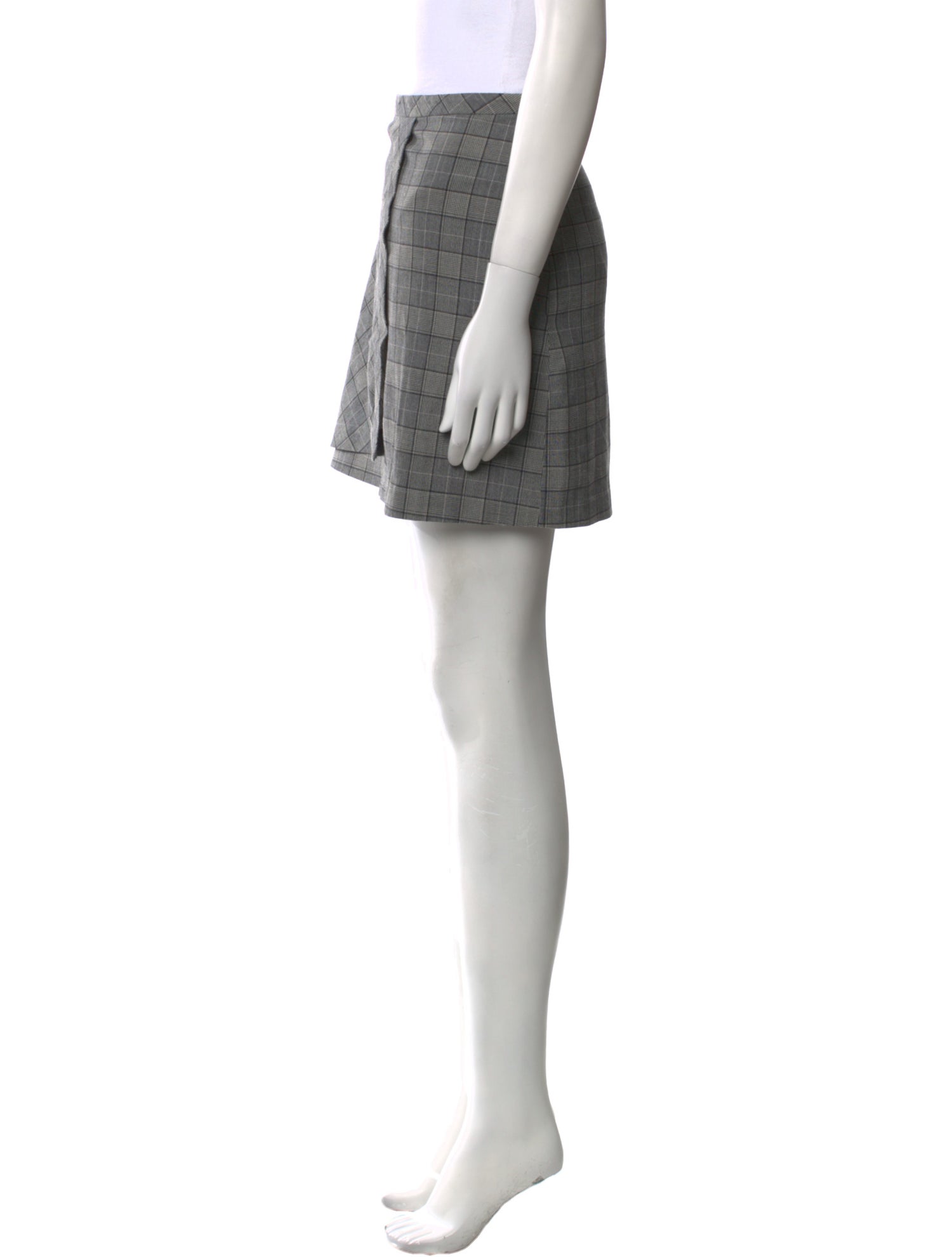 Ganni Plaid Print Mini Skirt