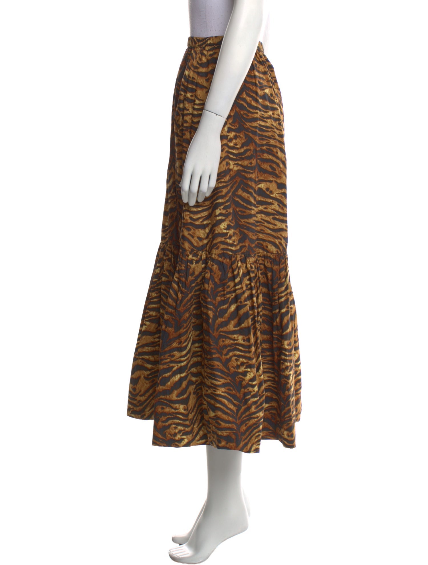 Ganni Animal Print Midi Length Skirt