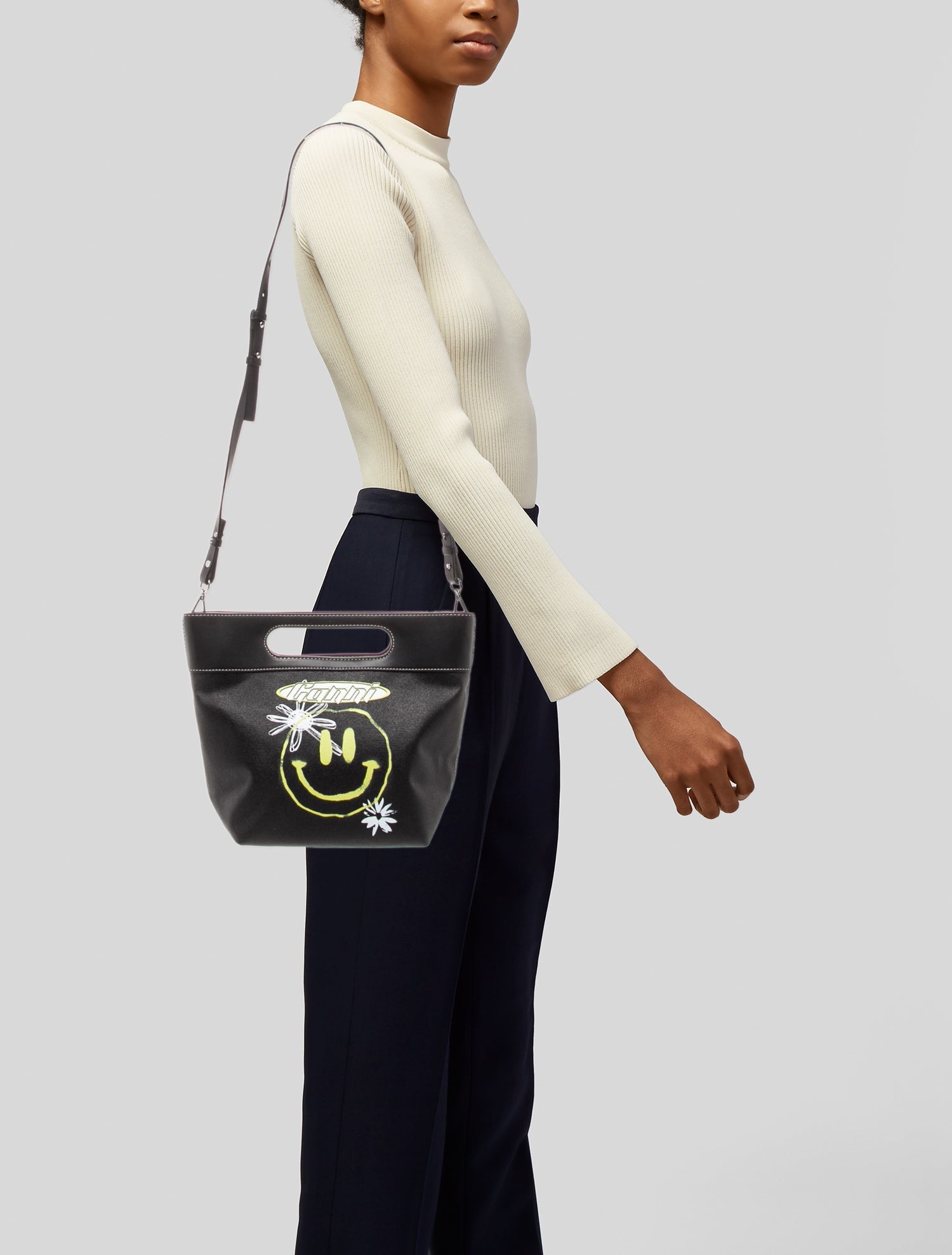 Ganni Leather Top Handle Bag